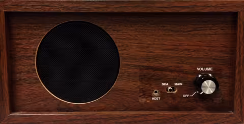 wooden radio receiver