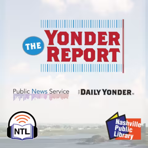 The Yonder Report with Talking Library logo.